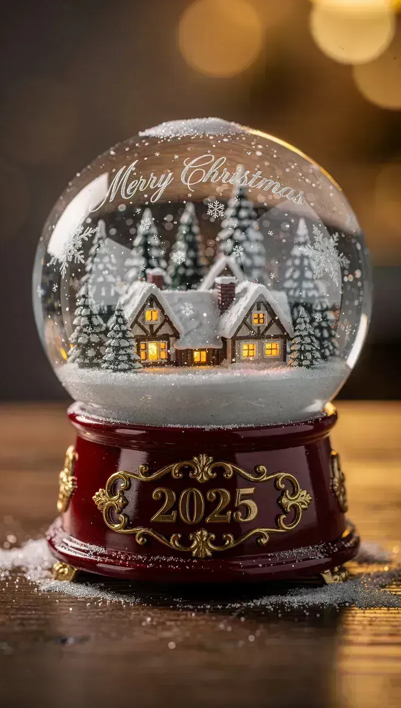Merry Christmas Snow Globe Magic 2025