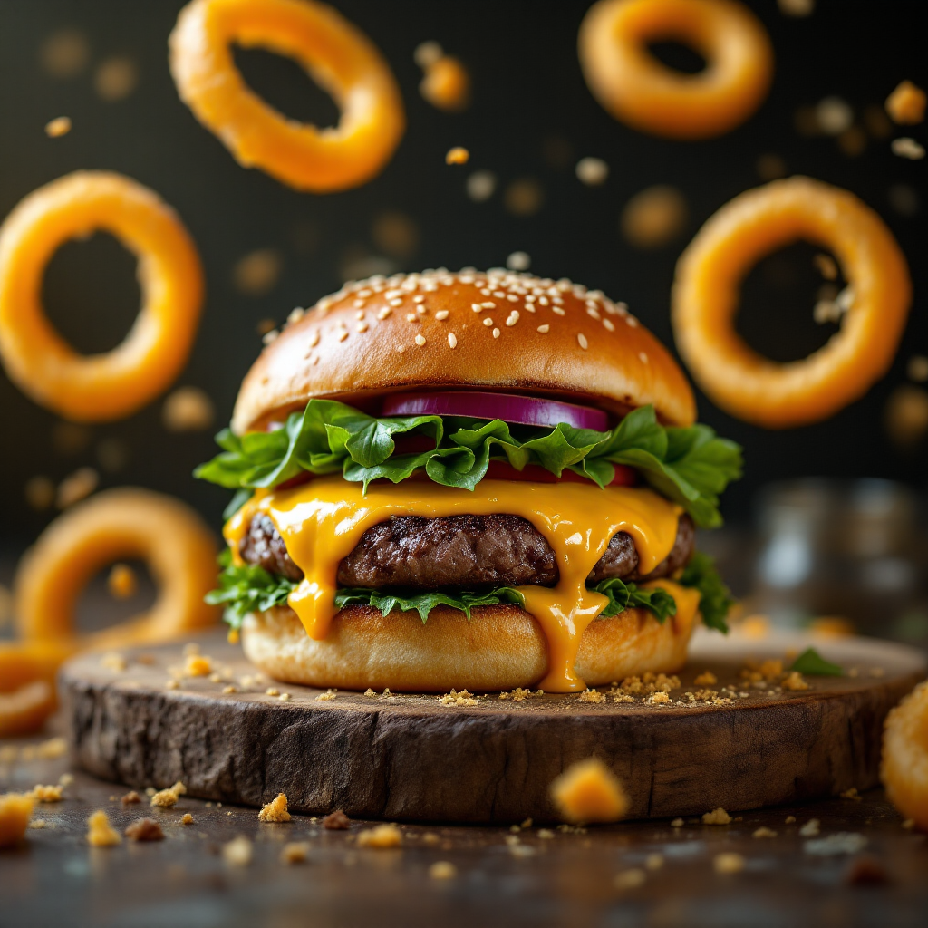 Cinematic Gourmet Cheeseburger Delight