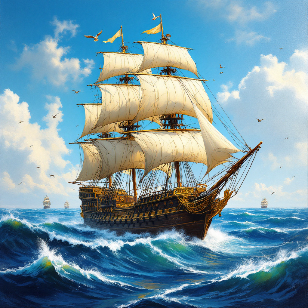 Sailing the Blue: A 17th-Century Galleon Adventure