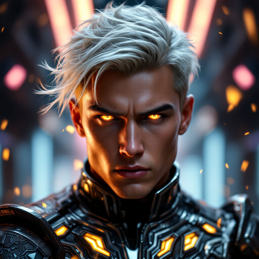 Fierce Futuristic Hero Portrait