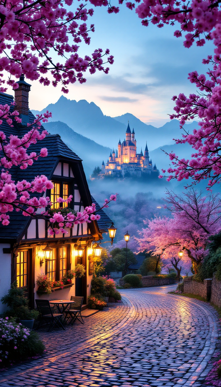 Enchanted Evening: A Dreamy Cobblestone Lane