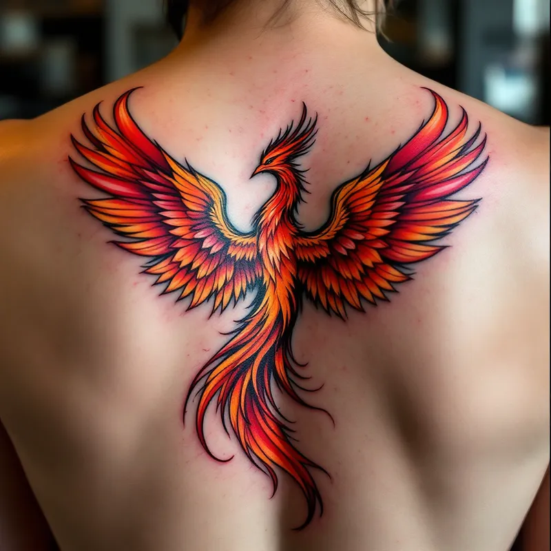 Fiery Phoenix Tattoo Design: A Vibrant Symbol of Rebirth
