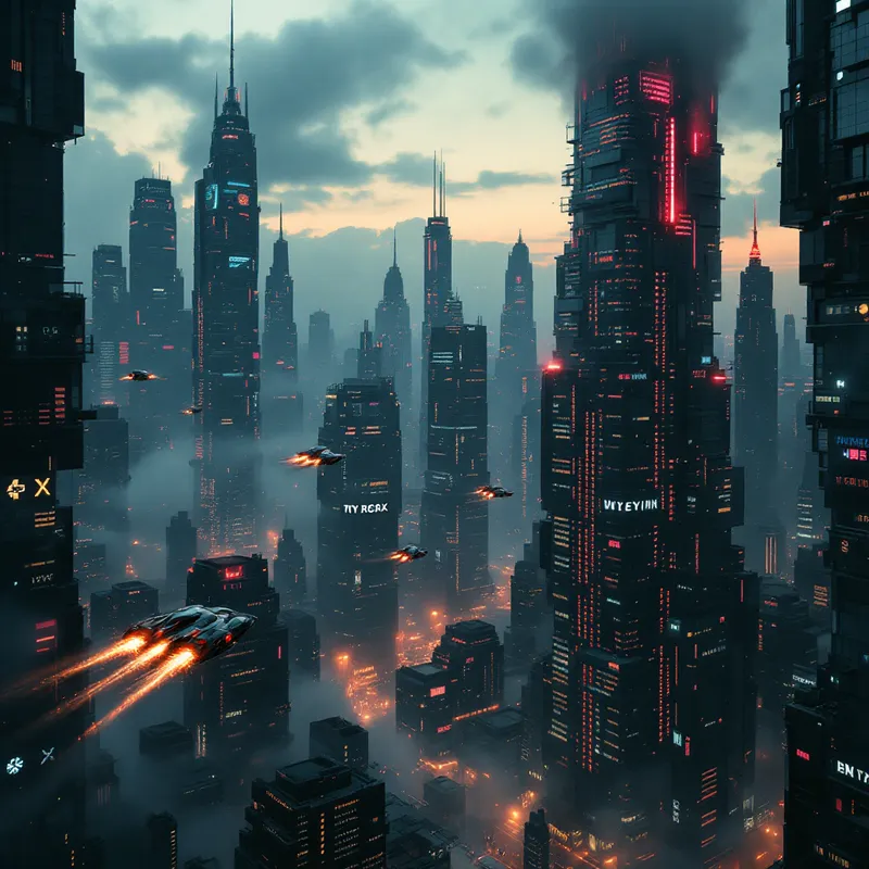 AI-generated image of Neon Dreams: A Cyberpunk Cityscape