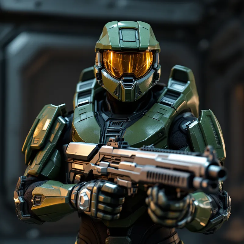 Armored Super Soldier: Halo-Inspired Game Character