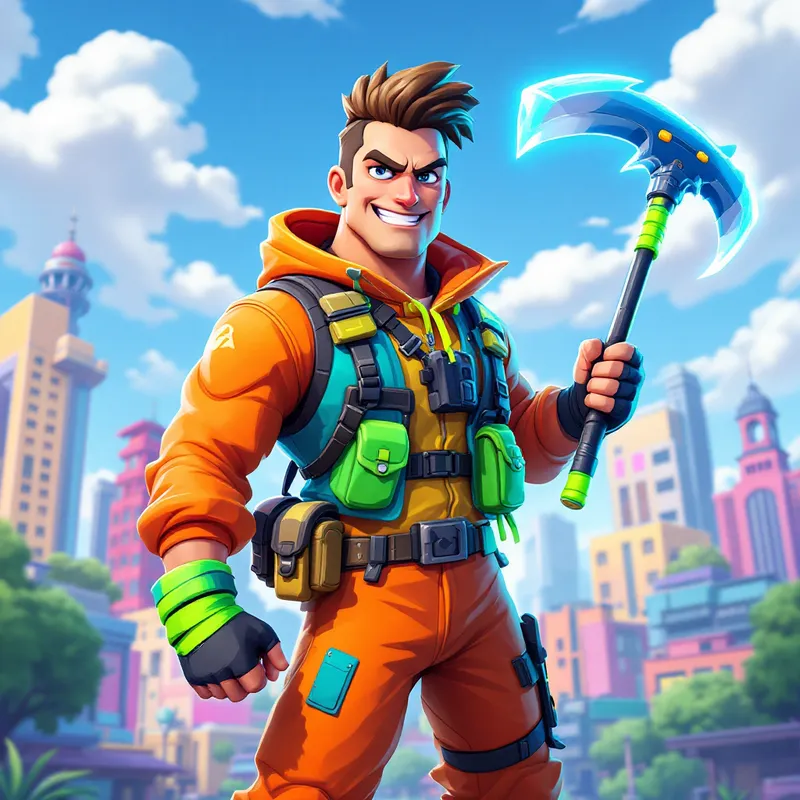 Vibrant Fortnite-Inspired Character Design