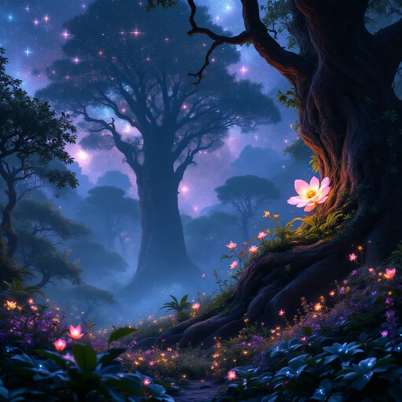 Enchanted Night in Pandora: A Bioluminescent Dreamscape