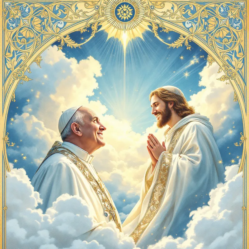 A Divine Encounter: Pope Francis Meets Jesus in Heaven