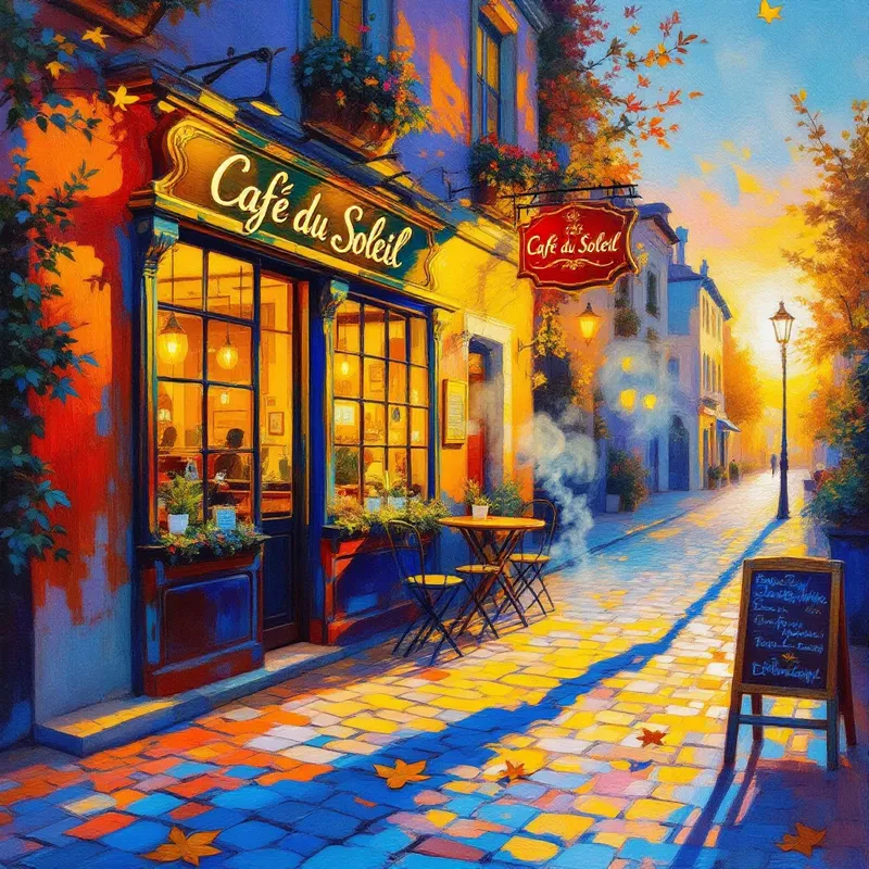 Dusk Serenity: The Enchanted Lit Café