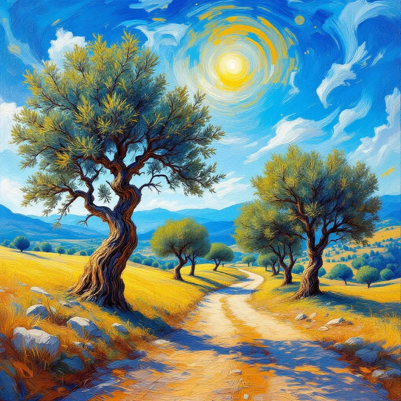 Serene Olive Grove: A Winding Journey Through Nature